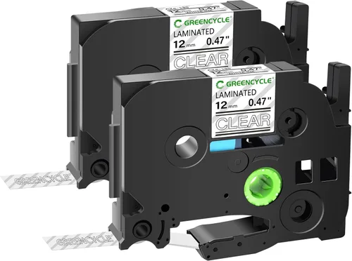 Miniatura 26 de GREENCYCLE TZe-111 - Cinta adhesiva transparente laminada de 0.23 pulgadas compatible con Brother P-Touch TZ-111 TZe111, cinta negra sobre