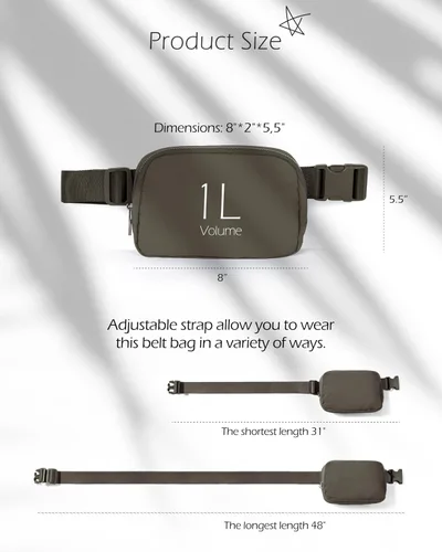 Miniatura 6 de ODODOS Minicangurera unisex con correa ajustable para entrenamiento, correr, viajar, senderismo, Marrón(Turkish coffee)