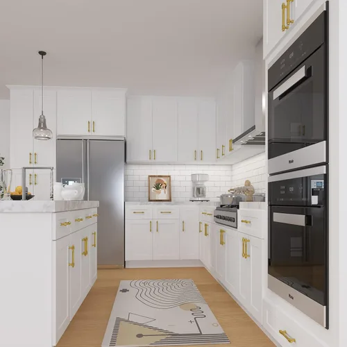 Miniatura 2 de LOVMOR Gabinetes de base de cocina, armario de almacenamiento aparador, gabinete de entrada con 1 cajón y estante ajustable, 12 pulgadas de ancho x