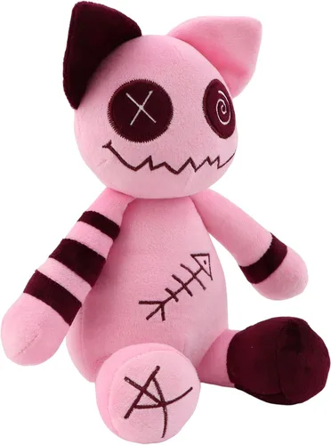 Miniatura 4 de Gato de peluche de estilo gótico, juguetes de peluche de zombis, muñeca de felpa suave de gato, adorable regalo de animal tapado para niños