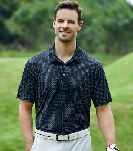 Miniatura 3 de Camisas de golf para hombre, secado rápido, manga corta, estampado de manga corta, que absorbe la humedad