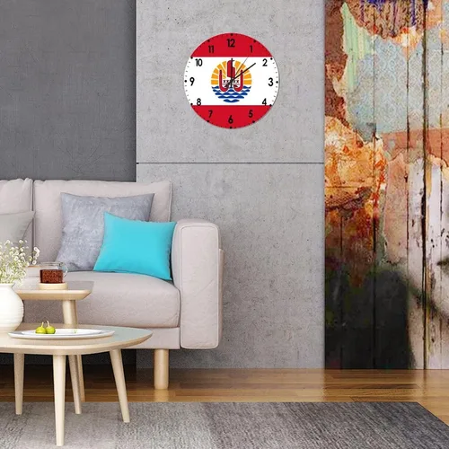 Miniatura 268 de Cheyan Reloj de pared con bandera de Canadá de 12 pulgadas, silencioso, sin tictac, de PVC, funciona con pilas, reloj redondo decorativo, regalo