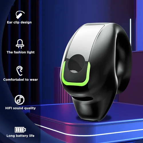 Miniatura 5 de Auriculares Bluetooth de oreja abierta: auriculares de conducción de aire con auriculares de clip y estuche de carga para correr y entrenar