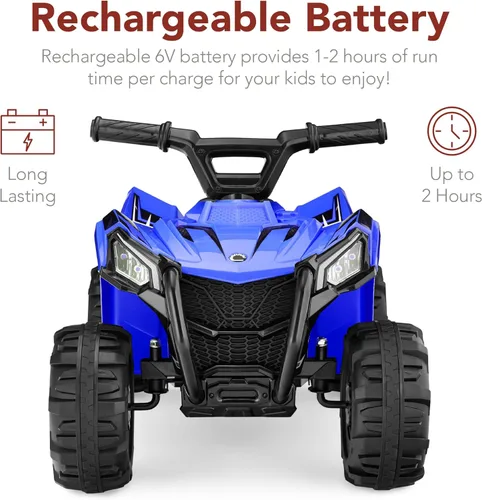 Miniatura 4 de Best Choice Products - Vehículo de juguete para niños de 6 V, cuadriciclo de 4 ruedas, cuatrimoto ATV con velocidad máxima de 2.9 km/h, neumáticos