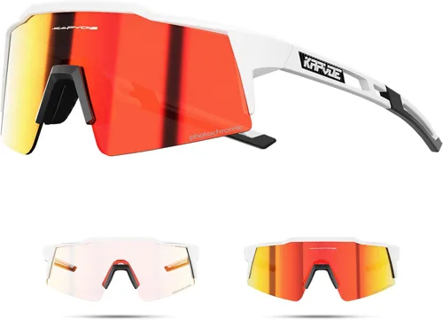 Miniatura 8 de KAPVOE Gafas de ciclismo fotocromáticas MTB Gafas de sol transparentes para bicicleta de montaña, gafas de transición, deportes de béisbol y correr