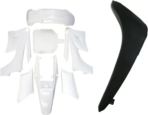 Miniatura 9 de Kit de carenado de plástico, piezas de guardabarros y asiento negro para Apollo 110cc 125cc 150cc Pit Dirt Bike (4naranja + 3blanco)