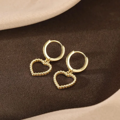 Miniatura 5 de SLUYNZ Aretes de aro de plata de ley con forma de corazón para mujer, aretes de aro pequeños con forma de corazón