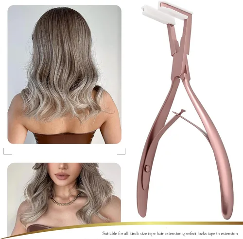 Miniatura 7 de EHDIS Cinta en extensiones de cabello Alicates de acero inoxidable Extensiones de superficie plana Cinta de sellado de cinta Alicates Herramienta