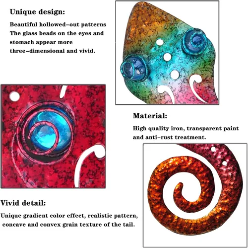 Miniatura 8 de Lagartos de metal para decoración al aire libre, decoración de pared de Gecko de metal, 13.5 x 8.5 pulgadas, paquete de 3 unidades, adecuado