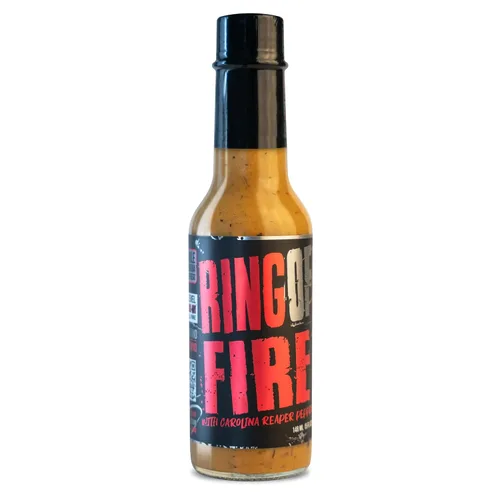 Miniatura 13 de Chile Lengua de Fuego ¡Son of Beach! Salsa picante – 1 botella – Carolina Reaper, ajo ahumado y Scotch Bonnet – calor extremo, lote pequeño, salsa