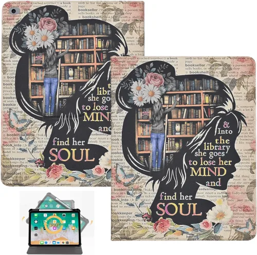 Miniatura 12 de Funda giratoria para iPad 6ª 5ª generación de 9.7 pulgadas, modelo 2018/2017, piel sintética ligera, con soporte protector giratorio de 360 grados