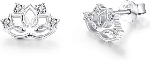 Aretes de plata de ley 925 con diseño de loto, hipoalergénicos para orejas sensibles, joyería de flor de loto, regalo para el día de la madre para