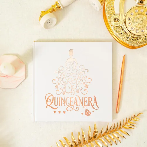 Miniatura 6 de Calculs Libro De Firmas para Quinceañera Libro de Visitas Mis Membrillo 15 Cumpleaños Libro de imágenes centros de mesa para 15 años quinceañeras