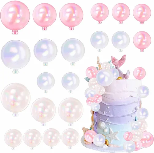 Miniatura 18 de Rsstarxi 30 piezas de mini globos y bolas de espuma para tartas – Insertos de pastel de bricolaje para bodas, aniversarios y decoraciones de fiesta