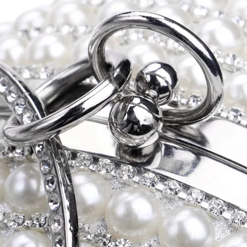 Miniatura 6 de Tngan Bolso de noche para mujer, bola redonda, bolso de boda, bolso de perlas artificiales