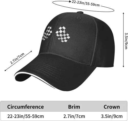 Miniatura 2 de Waldeal Men's Baseball Caps Checkered Flags Race Car Flag Pole Adjustable Dad Hat