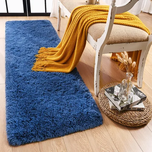 Miniatura 41 de Alfombra Corredor Suave de Pelo Largo para Dormitorio, 2 x 6 pies, alfombras esponjosas con parte inferior antideslizante para pasillo, junto a