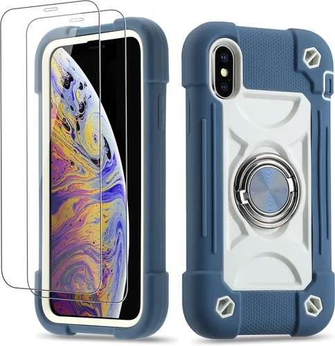 Miniatura 55 de Funda para iPhone Se3/iPhone Se2, iPhone 6/6S, iPhone 7/iPhone 8 de 4.7 pulgadas con soporte de anillo, con 2 protectores de pantalla resistentes