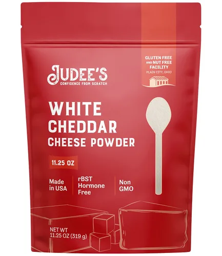 Judee's - Polvo de queso cheddar blanco, versátil polvo de queso para salsas y productos horneados, condimento para palomitas de maíz cheddar