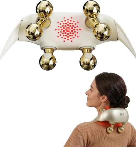 SKG H7 Ultra E Masajeador de cuello inalámbrico para aliviar el dolor de tejido profundo, regalos del día del padre, masajeador ajustable de cuello