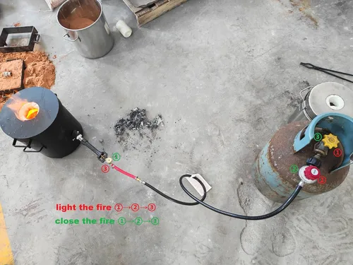 Miniatura 6 de Horno de fusión de metal de gas de un solo quemador de 35.3 lbs (35 libras) Fundición2 Crisoles Molde de fundición de Tong Forja de gas