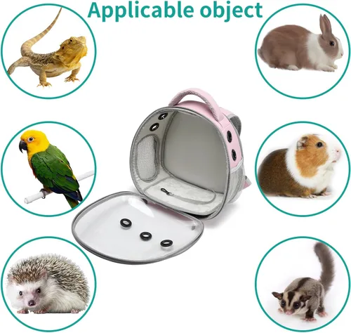 Miniatura 2 de Mochila Portátil de Viaje para Mascotas Transportadora Bolsa para Hámster Conejillo de Indias Pájaro Perro Pequeño Gato Tortuga Transportadora Jaula