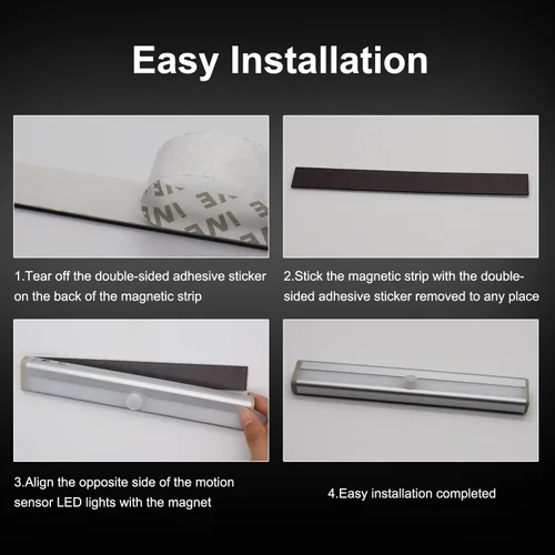 Miniatura 5 de CCBASEBALL Luces de paso para RV activadas por movimiento, tira de luz LED de 10 ledes con sensor de movimiento operada por batería, luz nocturna