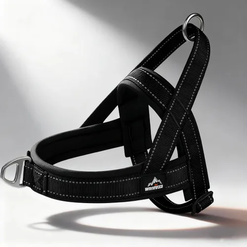 Miniatura 3 de Arnés para perro resistente sin escape, diseño de chaleco triangular acolchado marrón, arnés de entrenamiento ajustable con hebillas fáciles