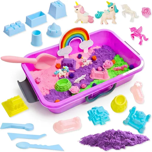 Miniatura 10 de AGENTLAN Axolotl - Cubo sensorial de ajolotl, juguetes sensoriales con arena de juego para niños y niñas, kit de arena de regalo para niños de 3, 4
