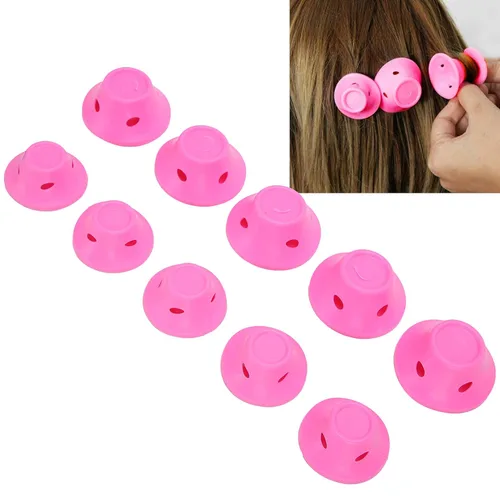 Miniatura 5 de 10 rodillos suaves para rizos para dormir, rizadores de silicona para mujeres, herramienta rizada con 10 piezas