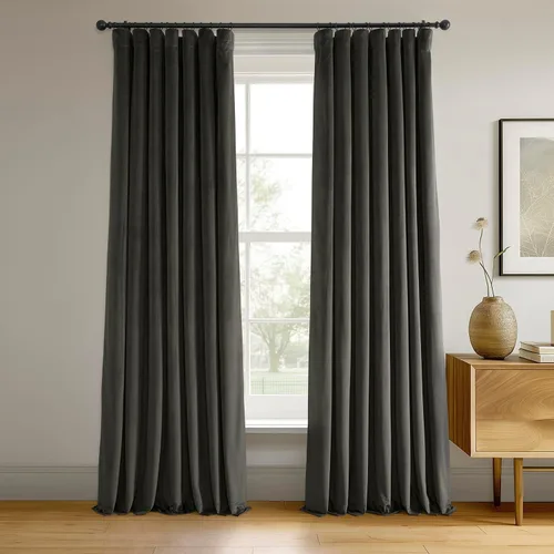 Miniatura 76 de HPD Half Price Drapes Cortinas Opacas Térmicas de Terciopelo Signature para Sala de Estar de 63 Pulgadas de Largo (1 Panel) con Bolsillo para Barra