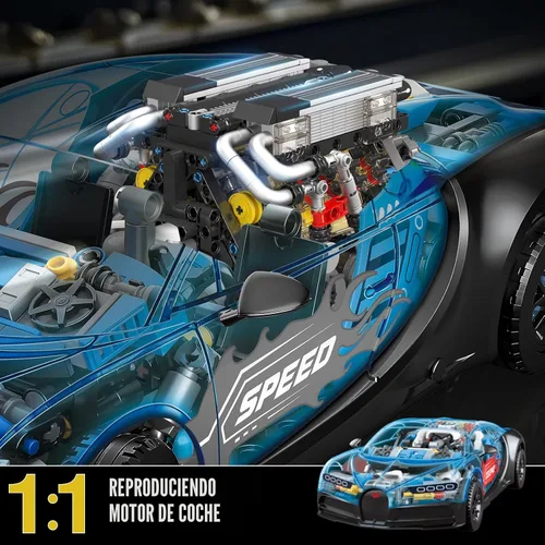 Miniatura 3 de Mould King 10131 W16 Juegos de Bloques de Construcción de Motor, Kit de Modelo de Motor V8 que Funciona, Construye tu Propio Motor Modelo STEM