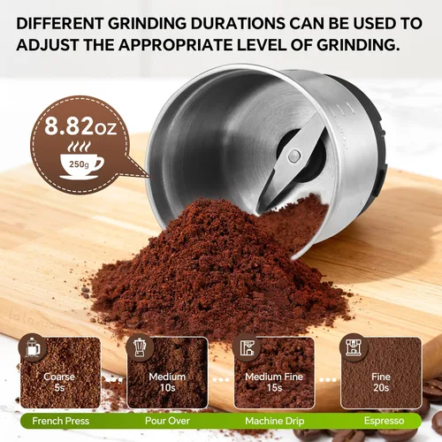Miniatura 4 de Molinillo de café eléctrico, 28000 rpm, vegetales, semillas, molienda de especias, molienda en húmedo de cocina y molienda en seco 2 en 1, cuenco