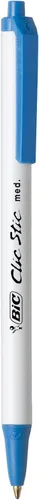 Miniatura 12 de Bolígrafo retráctil Bic Clic Stic, de punta mediana (0.04 pulgadas), estuche de 12 unidades, Negro