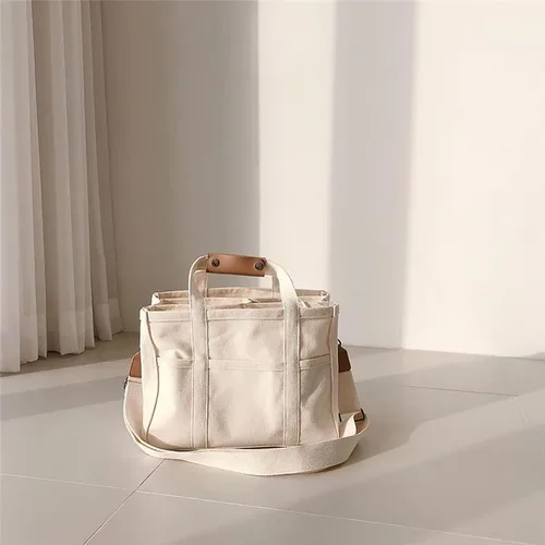 Miniatura 3 de Moonelo Everything - Bolsa de lona para mujer con compartimentos, gran capacidad