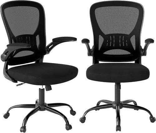 Miniatura 12 de Youhauchair Silla de oficina, sillas ergonómicas de escritorio de oficina en casa con brazos abatibles y soporte lumbar, altura ajustable