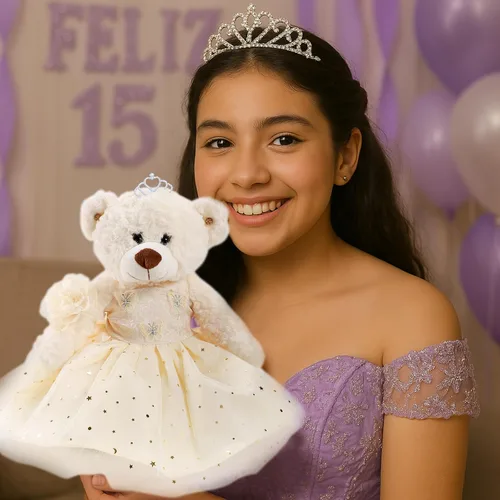 Miniatura 5 de Muñeca de quinceañera con vestido de membrillo con vestido, decoraciones de quinceañera, regalos de decoración de quinceañera, OSO de peluche