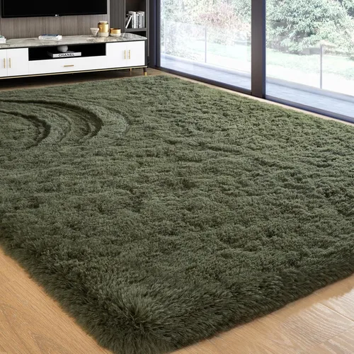 Miniatura 16 de Alfombra de área Softlife para sala de estar, alfombra lanuda mullida y esponjosa de 6 x 9 pies en color azul para dormitorio de niñas y niños, Azul