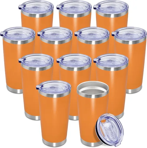 Miniatura 30 de Vaso de viaje de café de 20 onzas a granel con tapa, acero inoxidable de doble pared aislada al vacío, tazas con recubrimiento en polvo, para Rosa
