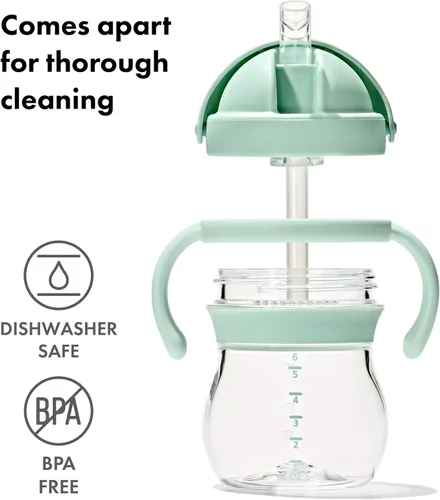 Miniatura 3 de OXO Tot Transitions Vaso con Pajita con Asas Extraíbles - 6 oz. - Blossom
