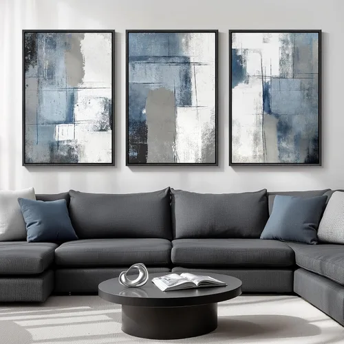 Miniatura 14 de Framed Sage Green Abstract Landscape Wall Art for Bedroom, 3 Piece Modern Canvas Prints Paintings Artwork for Walls, Minimalist Nature Pictures for