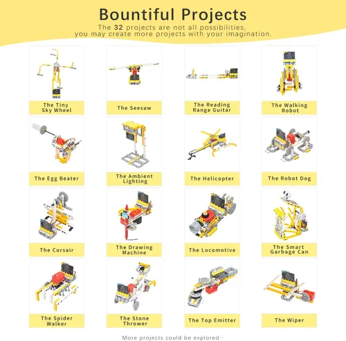 Miniatura 6 de ELECFREAKS Microbit 32 en 1 Kit de sensor Wonder Kit de aprendizaje programable Makecode con ladrillos de construcción, sensores/placa de expansión
