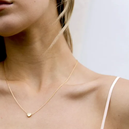 Miniatura 39 de PAVOI Collar de corazón chapado en oro de 14 quilates con circonita cúbica Bonitos collares con colgante de amor delicado para mujer