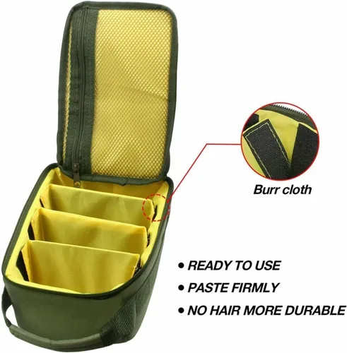 Miniatura 9 de Bolsa de aparejos de pesca, bolsas de pesca impermeables, carrete de pesca portátil y bolsa de equipo con 3 divisores ajustables para carretes