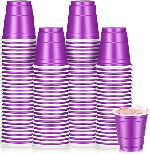 Roshtia Paquete de 100 vasos de plástico de 2 onzas, mini vasos de chupito desechables de graduación de 2 onzas para fiesta de graduación, boda,