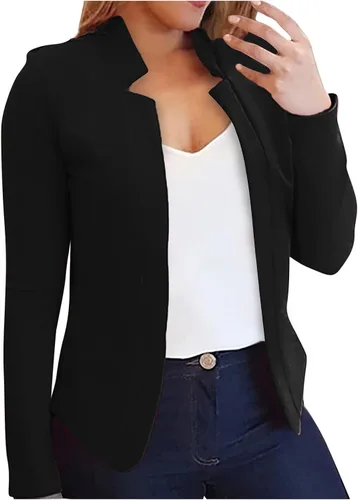 Miniatura 12 de Chaquetas ligeras para mujer, estilo casual, manga larga, frente abierto, chaqueta elegante, para trabajo, oficina, trajes profesionales