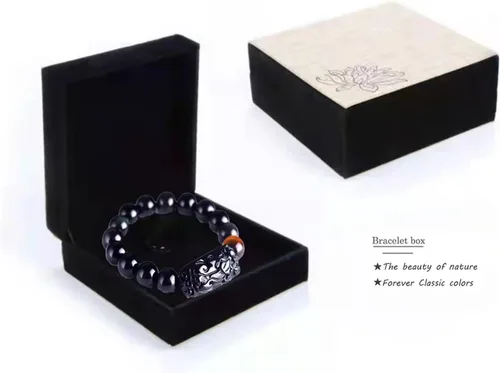 Miniatura 33 de Pulsera de obsidiana negra, pulsera de obsidiana negra Feng Shui para mujeres y hombres, pulsera elástica de obsidiana con piedra de ojo de tigre