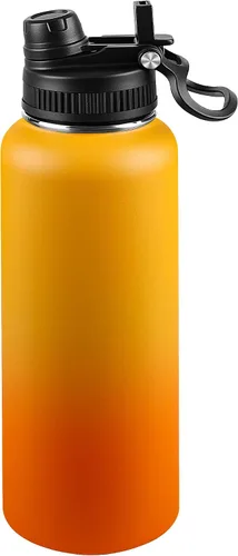 Miniatura 12 de Botella de agua aislada de 22 onzas, tapa 2 en 1 a prueba de fugas (sorbo/pajilla) + asa, botella de acero inoxidable para deportes, viajes, trabajo