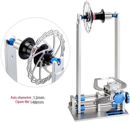 Miniatura 6 de Rueda de bicicleta Truing Stand Thru Axle Adapter 12/15/0.787 in herramienta de buje libre (Azul)