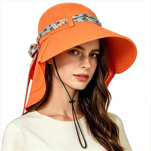 Miniatura 11 de Solaris UPF 50+ Gorro de ala ancha para mujer - Tamaño pequeño, ligero y plegable, gorro floral refrescante con solapa para el cuello